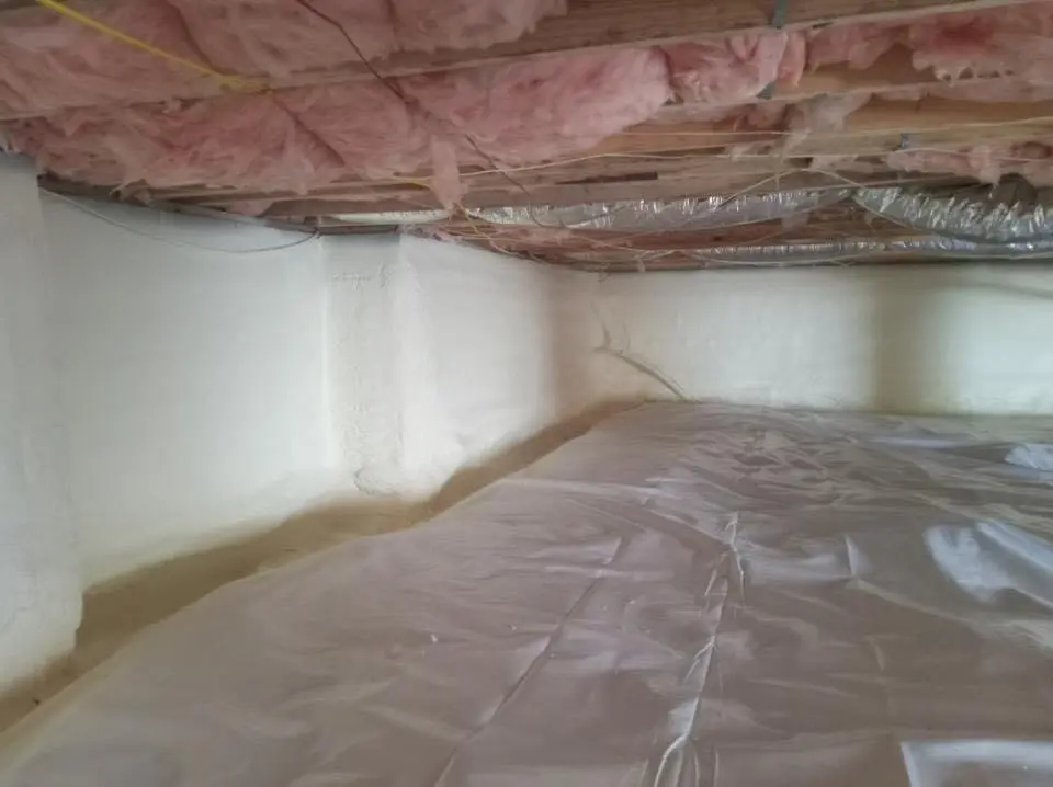 Crawl space encapsulation with closed-cell spray foam for Attic Insulation in Fishers